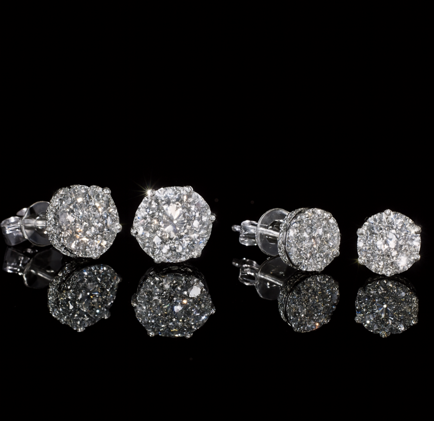 Cluster Crown Stud Earrings