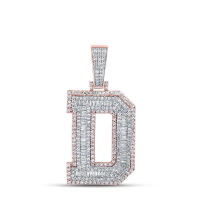 2 3/8CTW-DIA MENS INITIAL ""D"" PENDANT