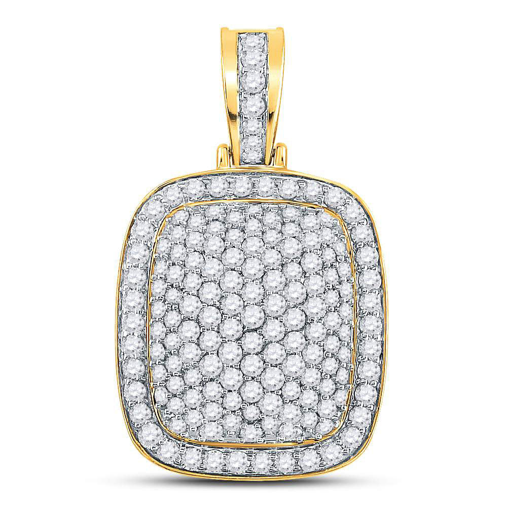14K YELLOW GOLD ROUND DIAMOND PILLOW CHARM PENDANT 3 CTTW