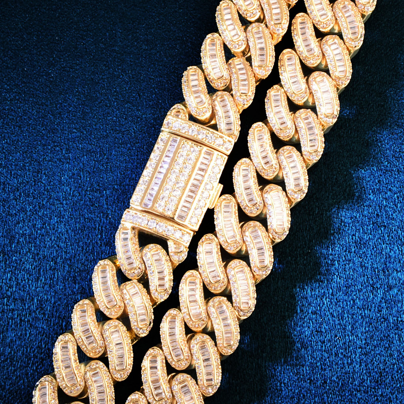 13mm Baguette Miami Cuban Chain Bracelet
