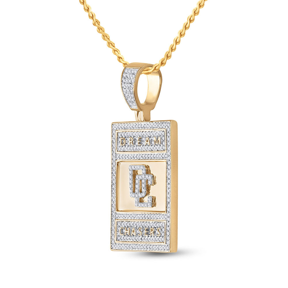10K YELLOW GOLD ROUND DIAMOND DREAM CHASERS CHARM PENDANT 3/4 CTTW