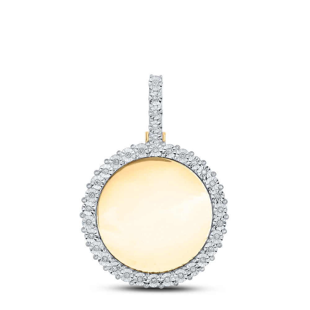 10K YELLOW GOLD ROUND DIAMOND MEMORY CIRCLE CHARM PENDANT 5/8 CTTW
