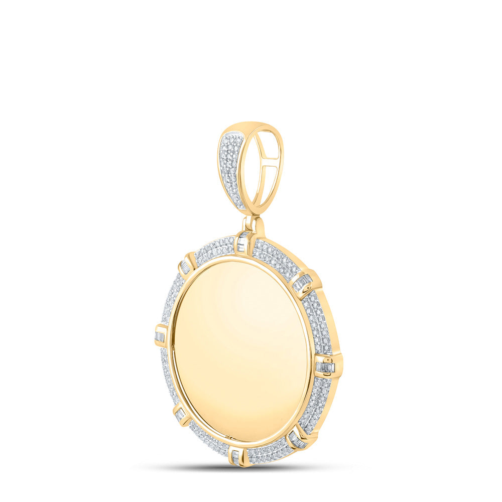 10K YELLOW GOLD ROUND DIAMOND MEMORY CIRCLE CHARM PENDANT 5/8 CTTW