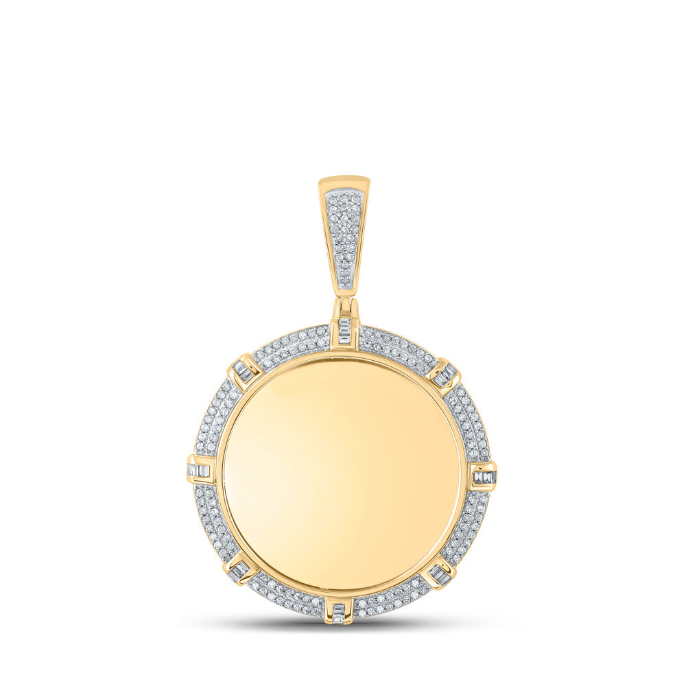 10K YELLOW GOLD ROUND DIAMOND MEMORY CIRCLE CHARM PENDANT 5/8 CTTW
