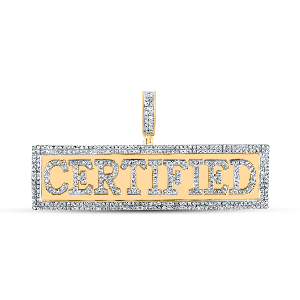 10K YELLOW GOLD ROUND DIAMOND CERTIFIED CHARM PENDANT 1 CTTW