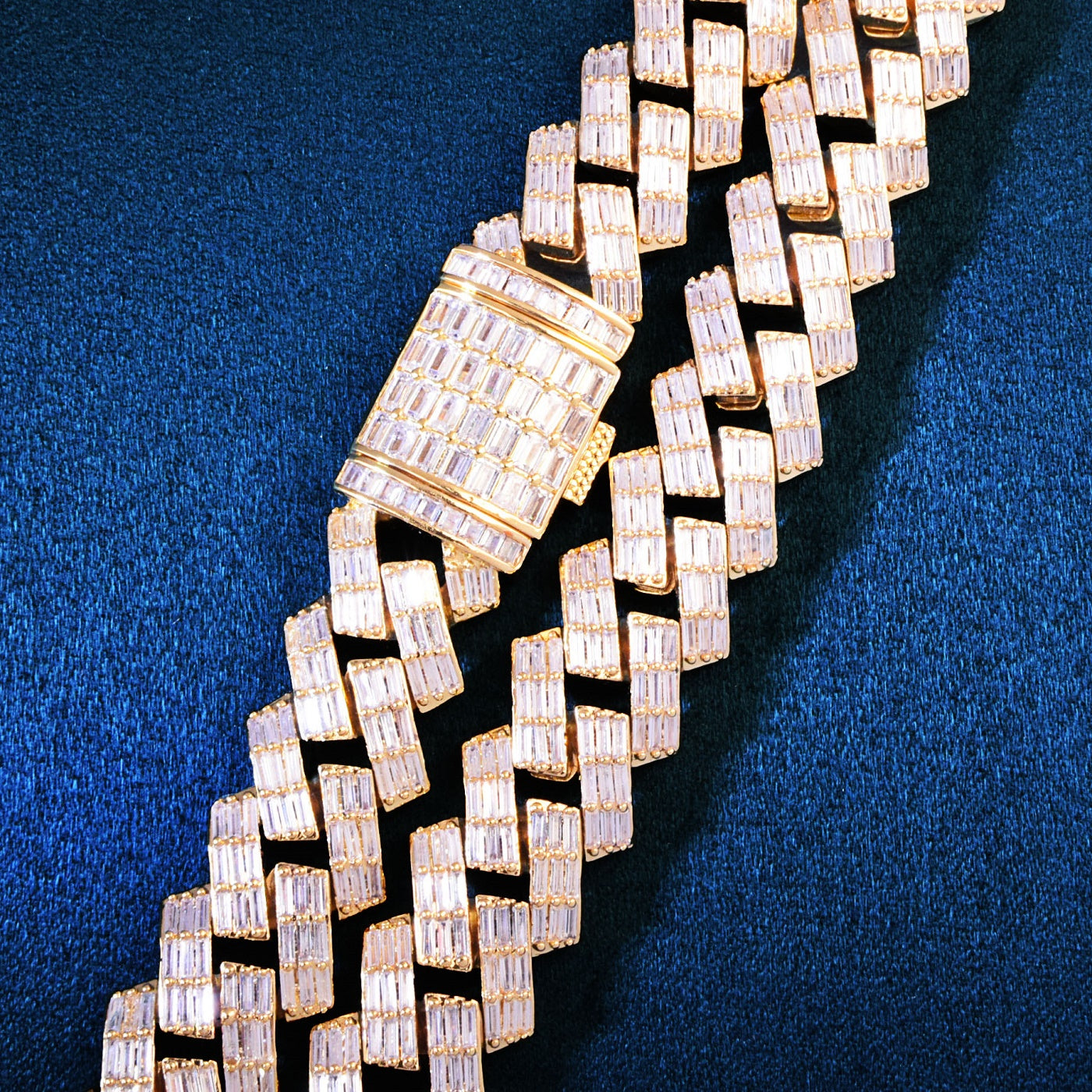 15mm Full Baguette Zircon Miami Cuban Bracelet
