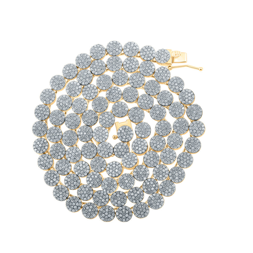 10K YELLOW GOLD ROUND DIAMOND LINK CHAIN NECKLACE 6-3/4 CTTW