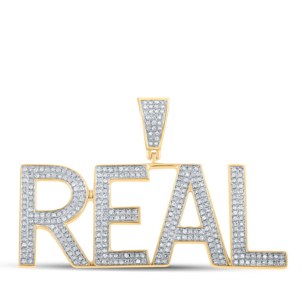 10K YELLOW GOLD ROUND DIAMOND REAL CHARM PENDANT 1 CTTW