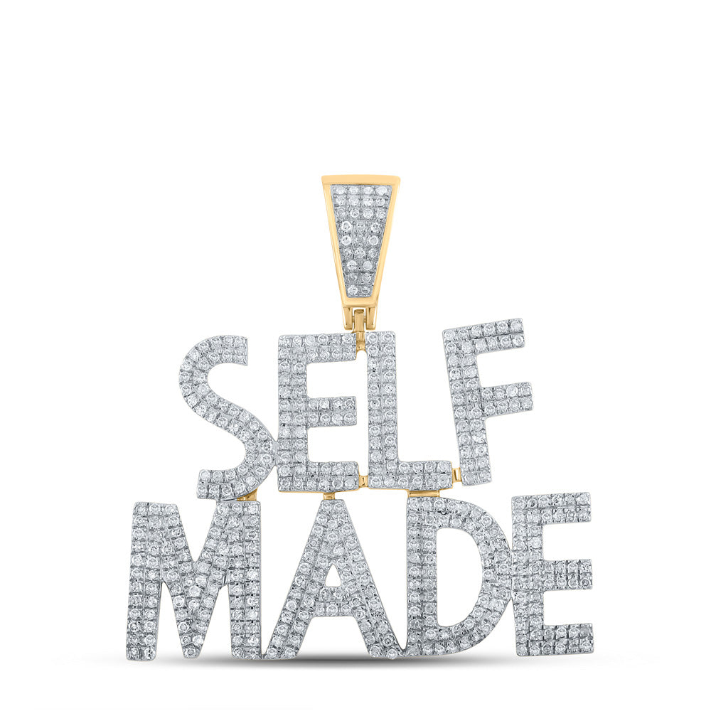 10K YELLOW GOLD ROUND DIAMOND SELF MADE CHARM PENDANT 1 CTTW
