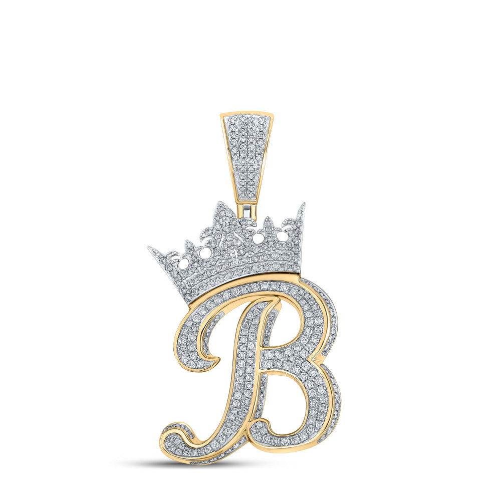 Shops 14K White Gold Finish Crown Letter B. - Free 18