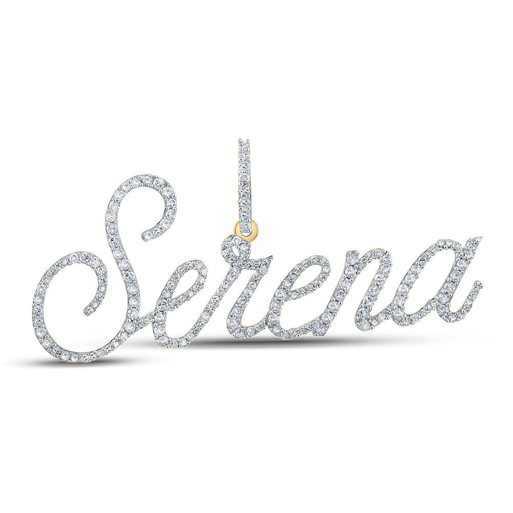 10K YELLOW GOLD ROUND DIAMOND SERENA CHARM PENDANT 3/4 CTTW