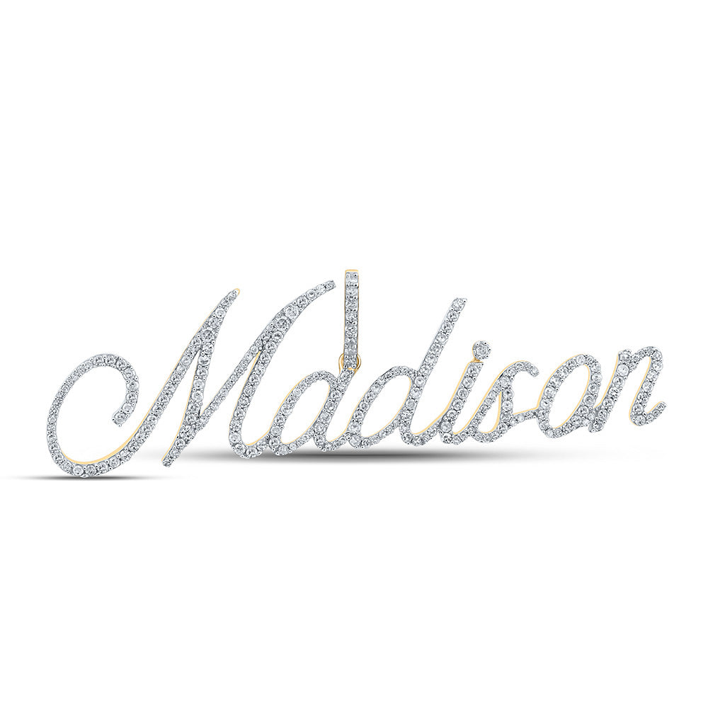 10K YELLOW GOLD ROUND DIAMOND MADISON CHARM PENDANT 1-1/3 CTTW