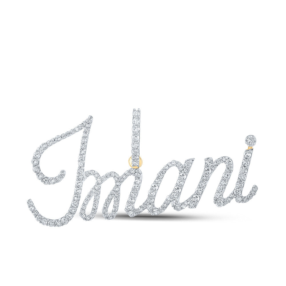 10K YELLOW GOLD ROUND DIAMOND IMANI CHARM PENDANT 3/4 CTTW