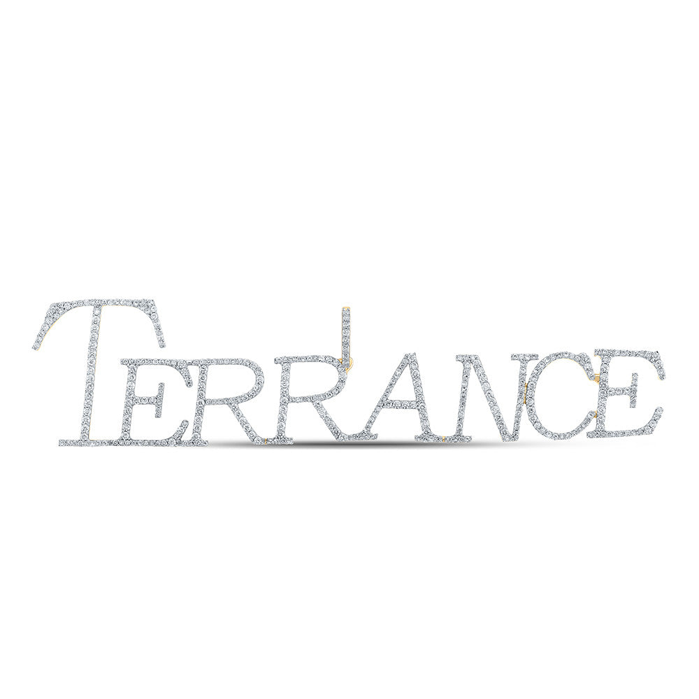 10K YELLOW GOLD ROUND DIAMOND TERRANCE CHARM PENDANT 2 CTTW