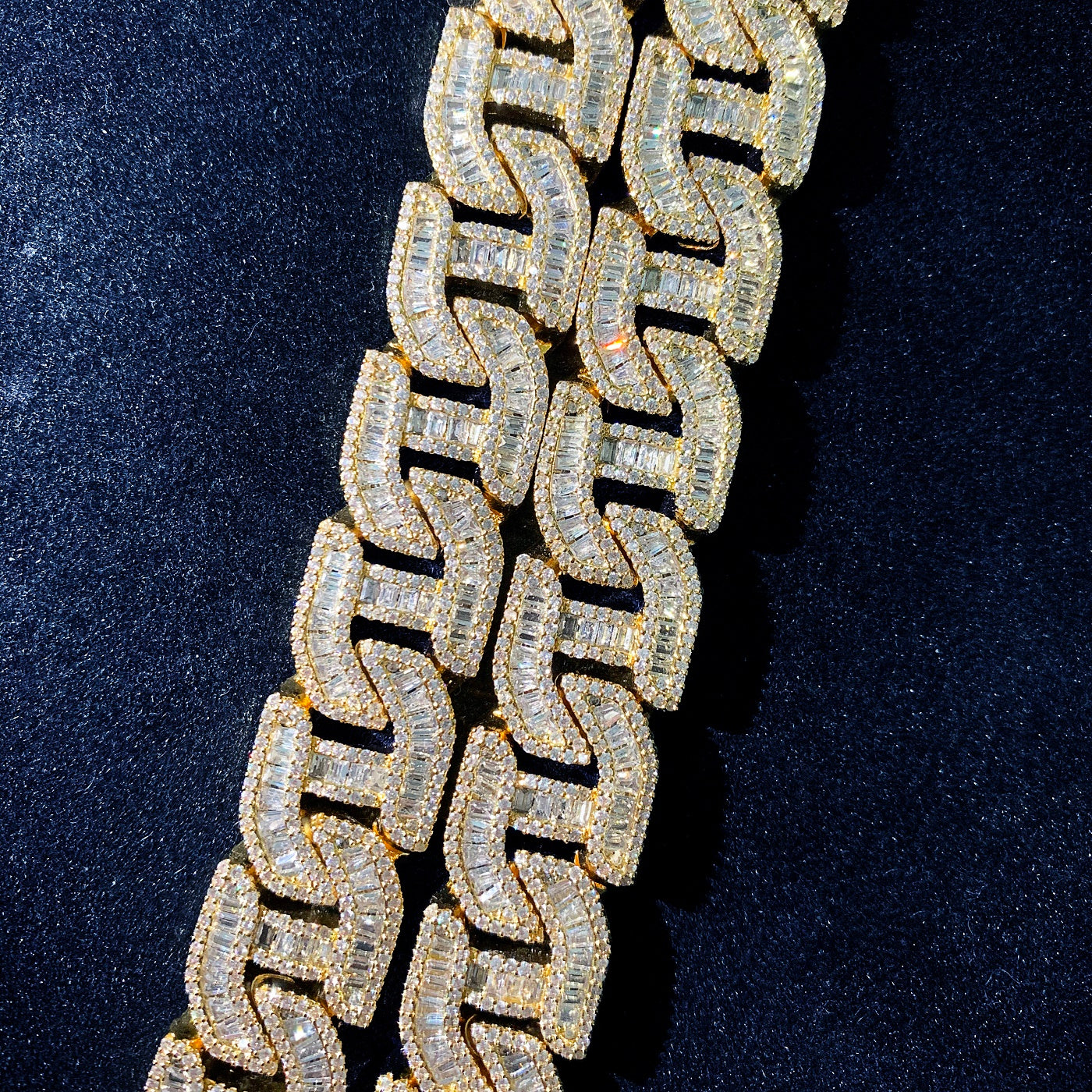 17MM Baguette Bracelet Miami Cuban Chain