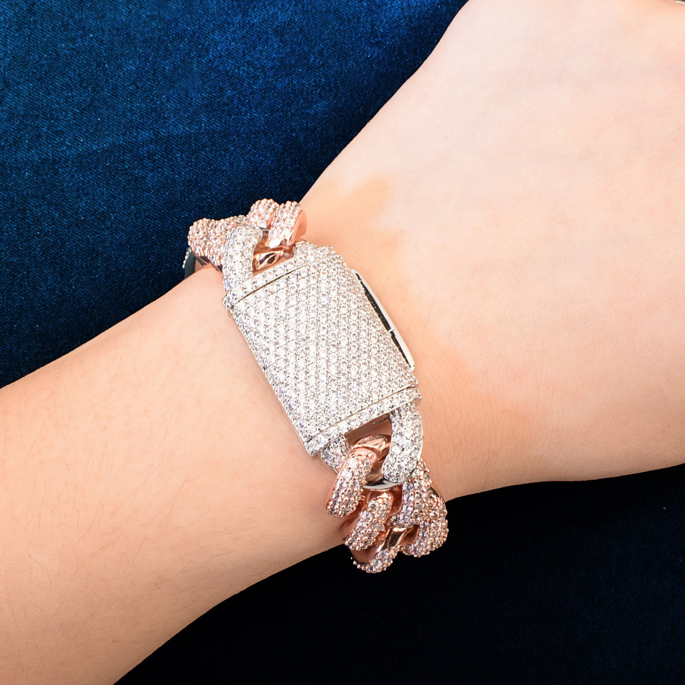 18MM Mixed Color Cuban Chain Bracelet