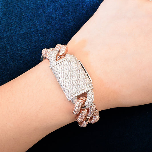 18MM Mixed Color Cuban Chain Bracelet