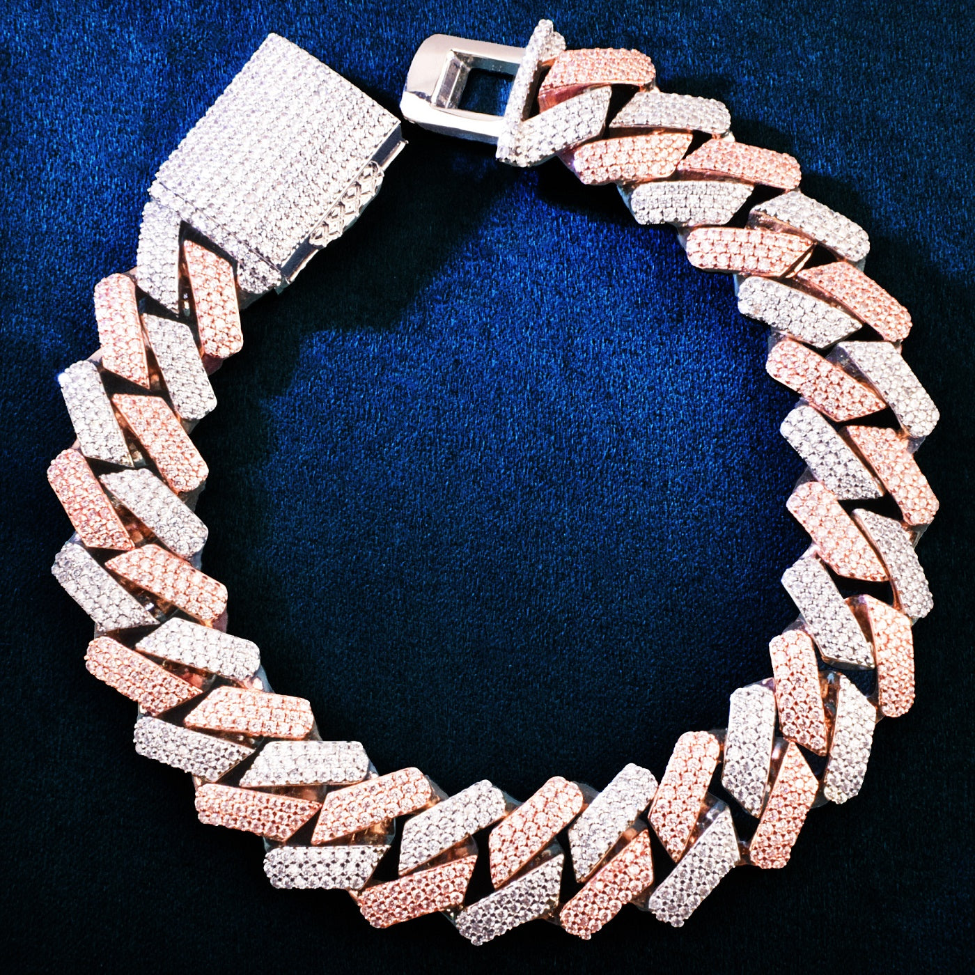 19MM Two Tone Miami Cuban Chain Bracelet