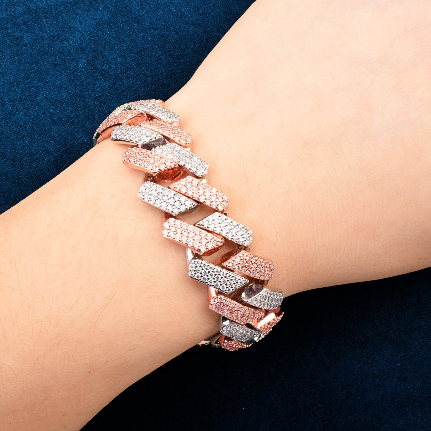 19MM Two Tone Miami Cuban Chain Bracelet