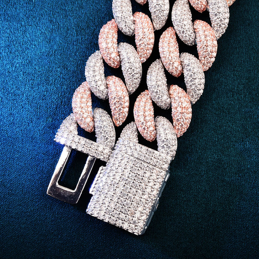 19mm Mixed Color Miami Cuban Chain Bracelet