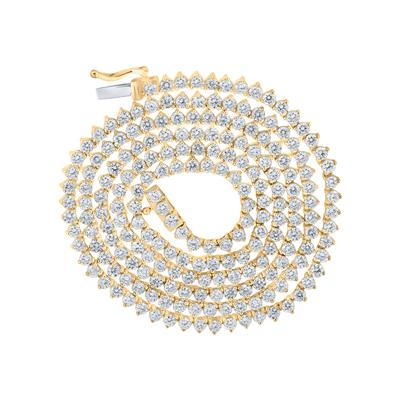 10K YELLOW GOLD ROUND DIAMOND STUDDED LINK CHAIN NECKLACE 10-5/8 CTTW