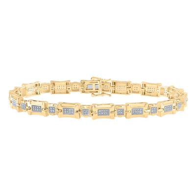 10K YELLOW GOLD ROUND DIAMOND LINK BRACELET 1/2 CTTW