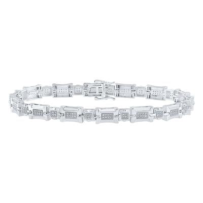10K WHITE GOLD ROUND DIAMOND LINK BRACELET 1/2 CTTW
