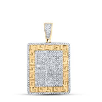 10K YELLOW GOLD ROUND DIAMOND CHARM PENDANT 1 CTTW