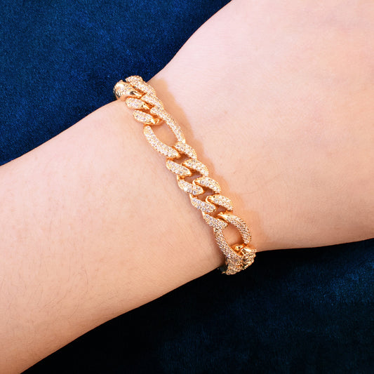 8mm Miami Zirconia Cuban Chain Bracelet