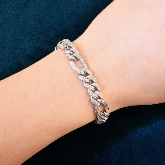 8mm Miami Zirconia Cuban Chain Bracelet