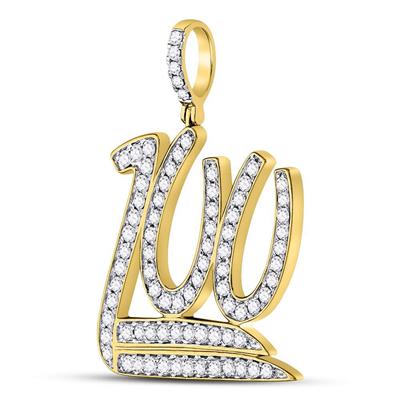 10KT YELLOW GOLD ROUND DIAMOND 100 HUNDRED EMOJI CHARM PENDANT 1-1/4 CTTW