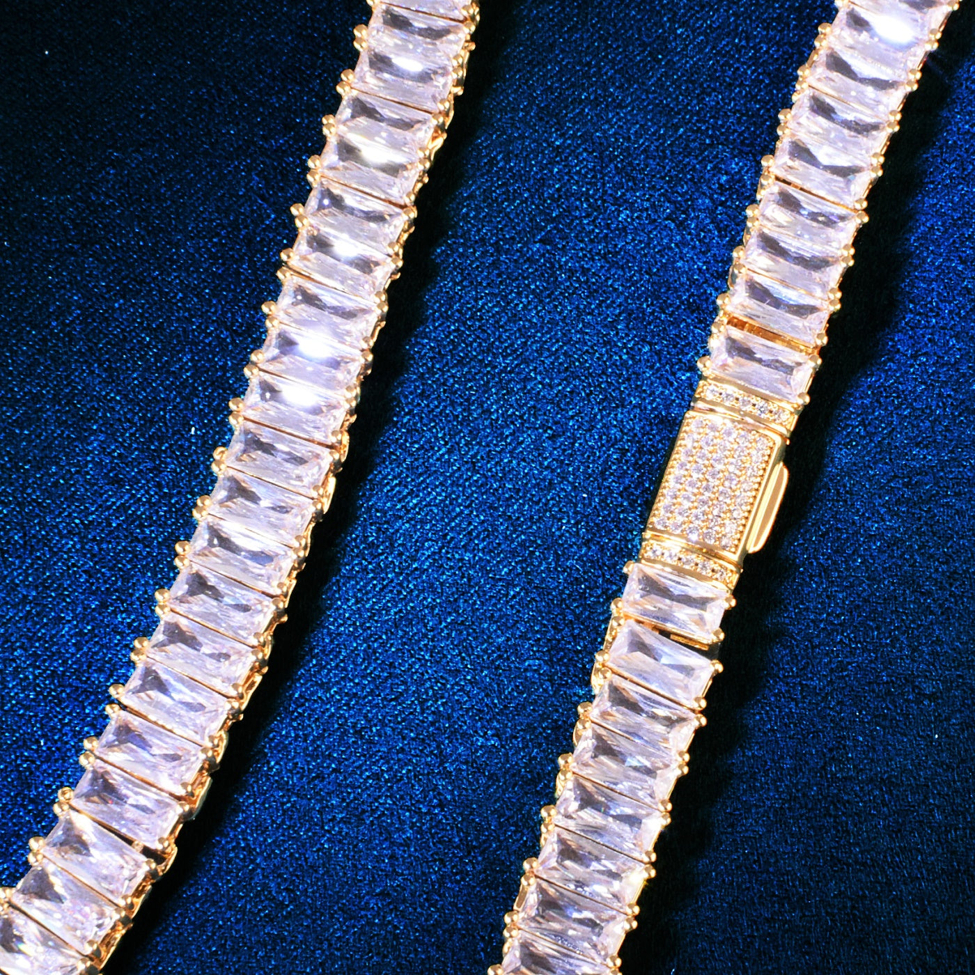 9MM Ice Out Baguette Chain Necklace