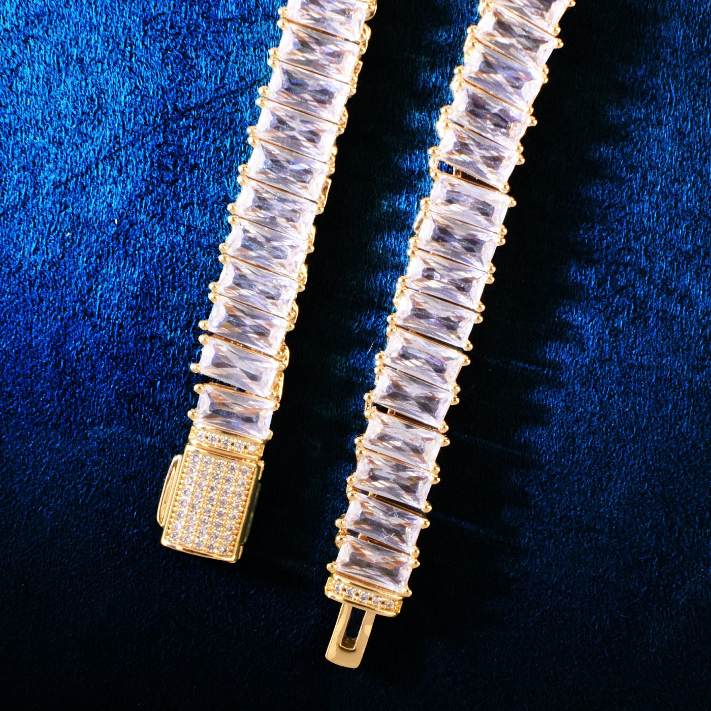 9MM Ice Out Baguette Chain Necklace