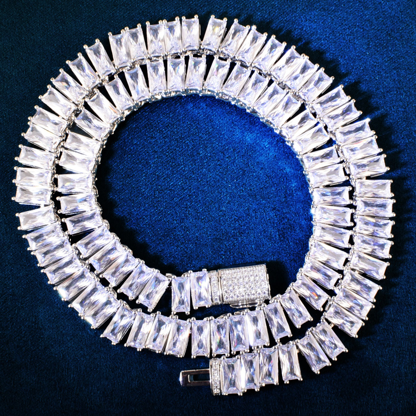 9MM Ice Out Baguette Chain Necklace