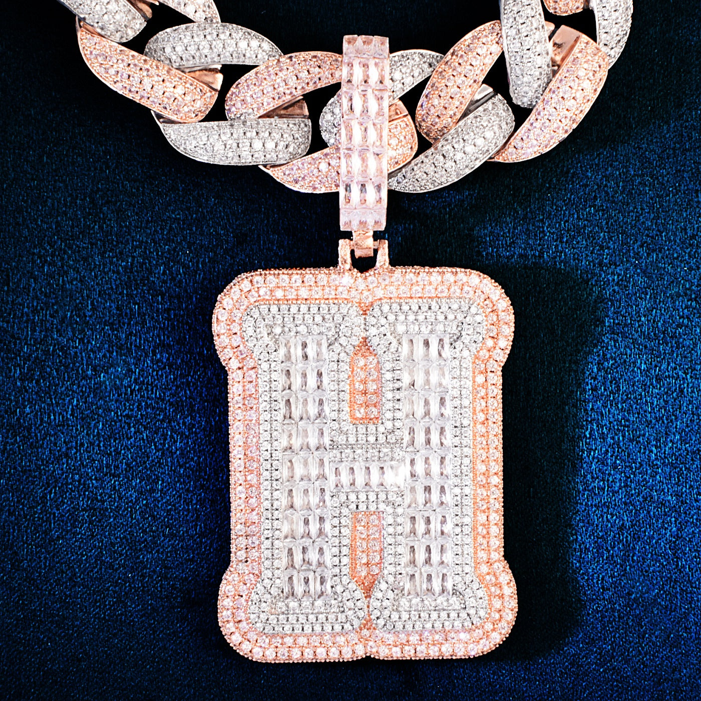 A~Z Single Baguette Letter Name Hip Hop Pendant
