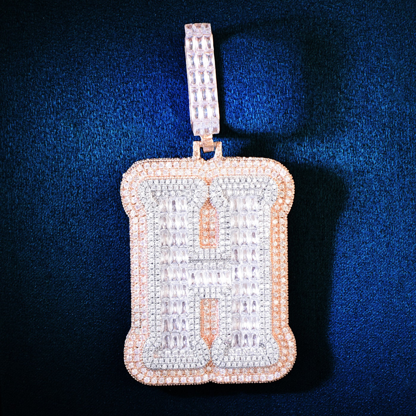 A~Z Single Baguette Letter Name Hip Hop Pendant