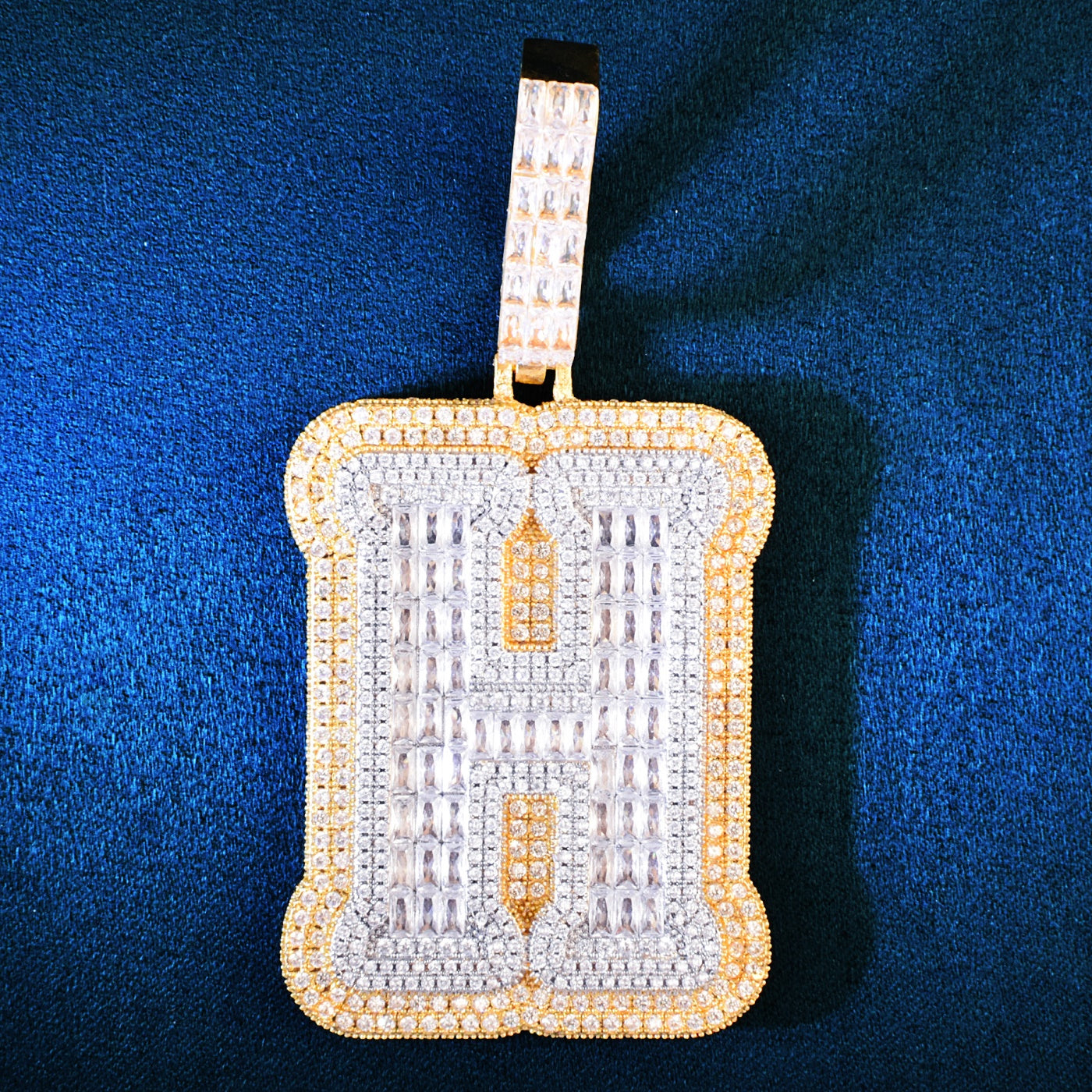 A~Z Single Baguette Letter Name Hip Hop Pendant