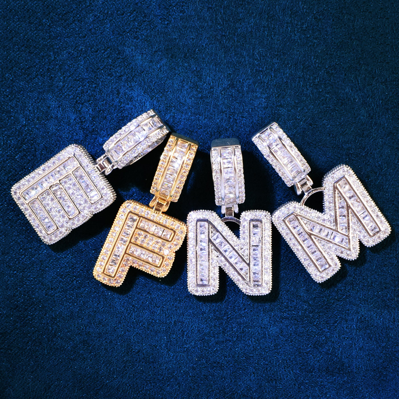 A Z Single Small Baguette Letter Pendant Necklace