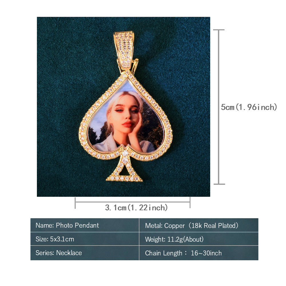 Playing Card Photo Necklace