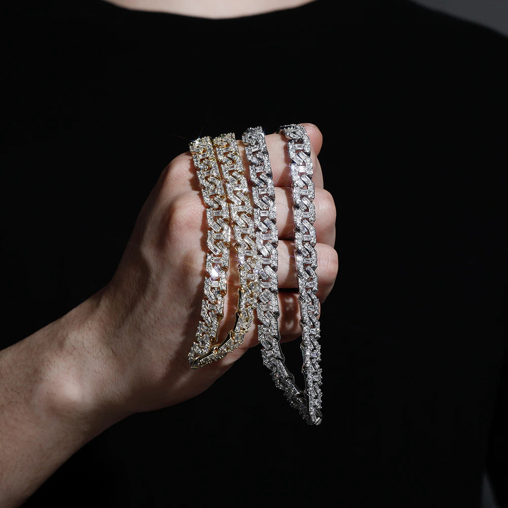 9mm Iced Out Baguette Cuban Necklace