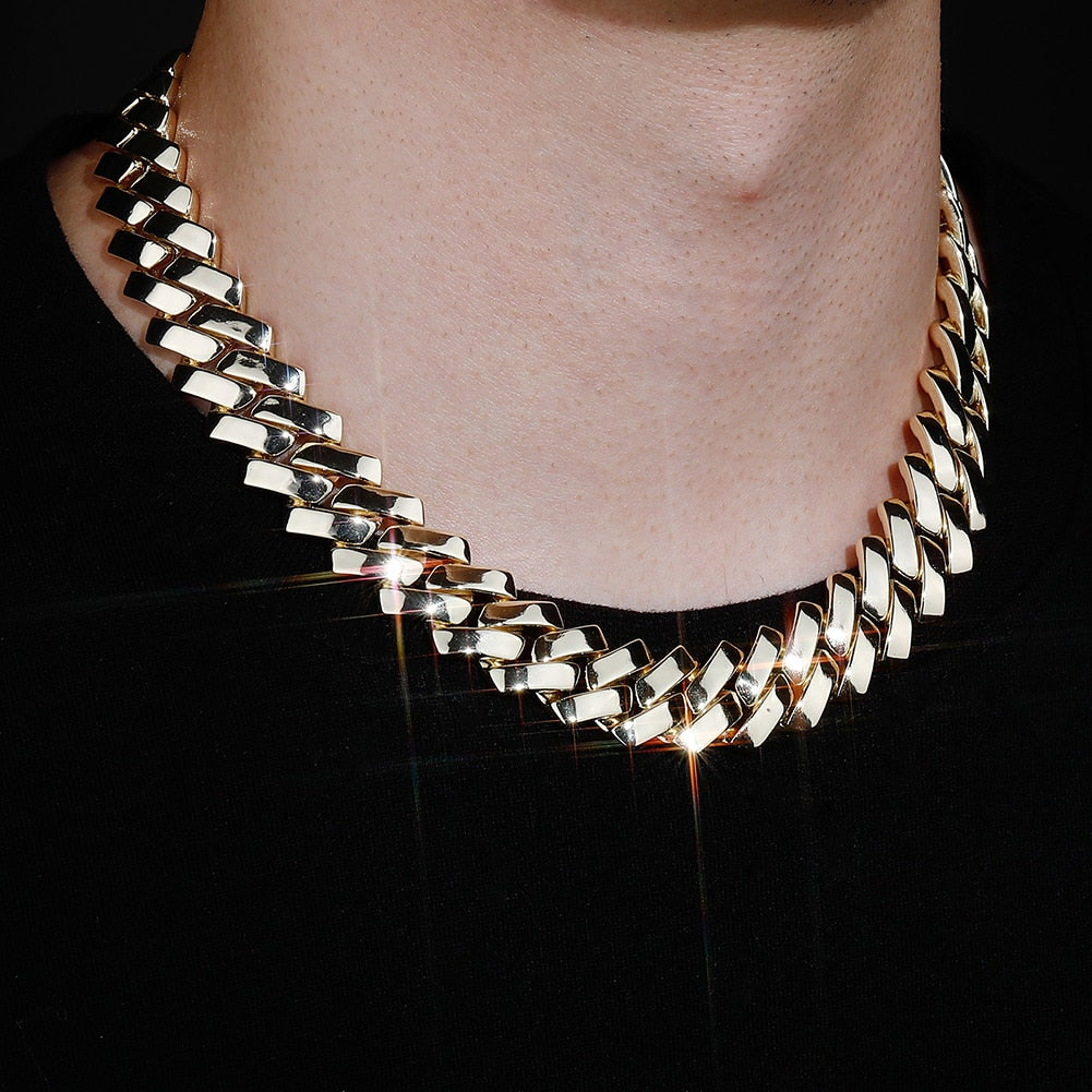 18mm Cuban Chain Miami Prong Link Chain Glossy