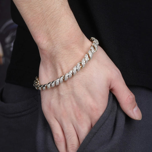 10mm Iced Out Cubic Zircon Cuban Link Bracelet