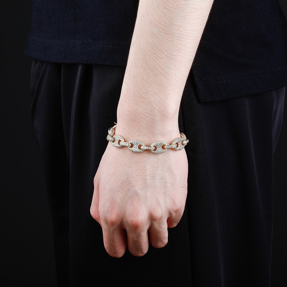 12MM Solid Back Cuban Link Bracelet