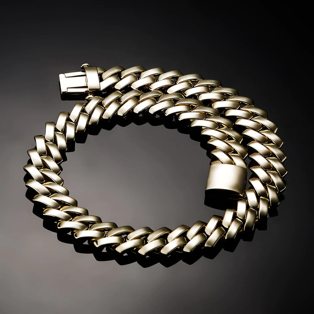 18mm Cuban Chain Miami Prong Link Chain Glossy