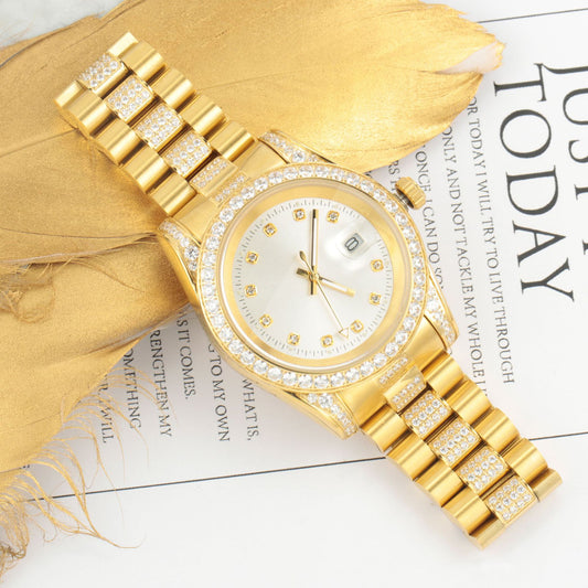 Red Dial Mens Gold Finish Watches