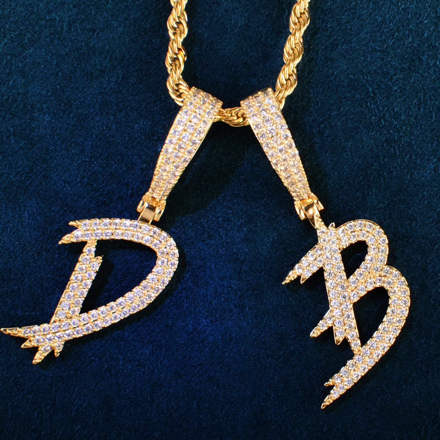 Single Cursive Letter Pendant Necklace