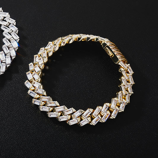 12MM Baguette Channel Set Cuban Bracelet