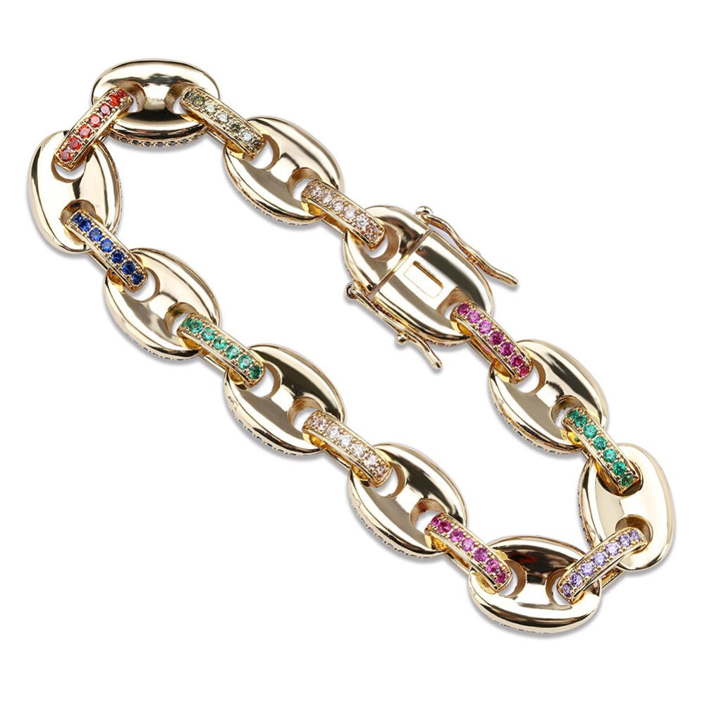 12MM Solid Back Cuban Link Bracelet