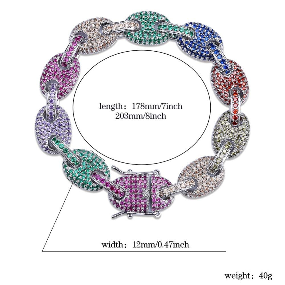 12MM Solid Back Cuban Link Bracelet