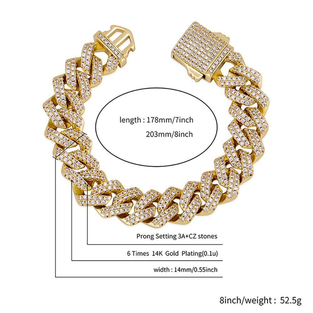 12mm Miami Cuban Chain Bracelet